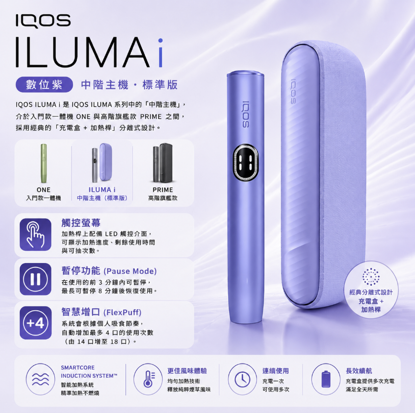 【紫羅蘭】IQOS主機第八代 IQOS ILUMA i 加熱菸主機適用TEREA煙彈