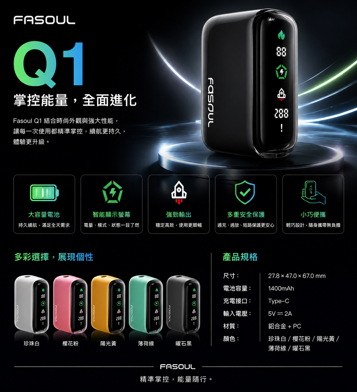 Fasoul q1二回機 IQOS加熱菸主TEREA煙彈通用