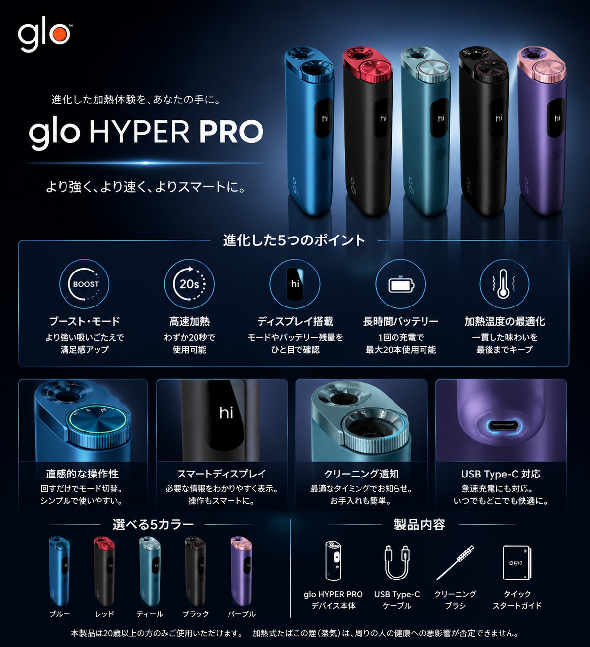 GLO Hyper Pro 加熱菸主機 適用七星加熱菸和Ne